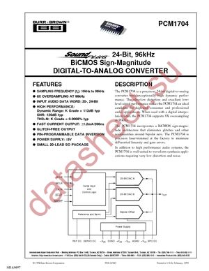 PCM1704U-K/2K datasheet  